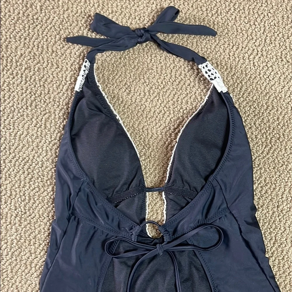 Kona Sol Black and White One Piece Swimsuit with Elegant Lace - Picture 9 of 10